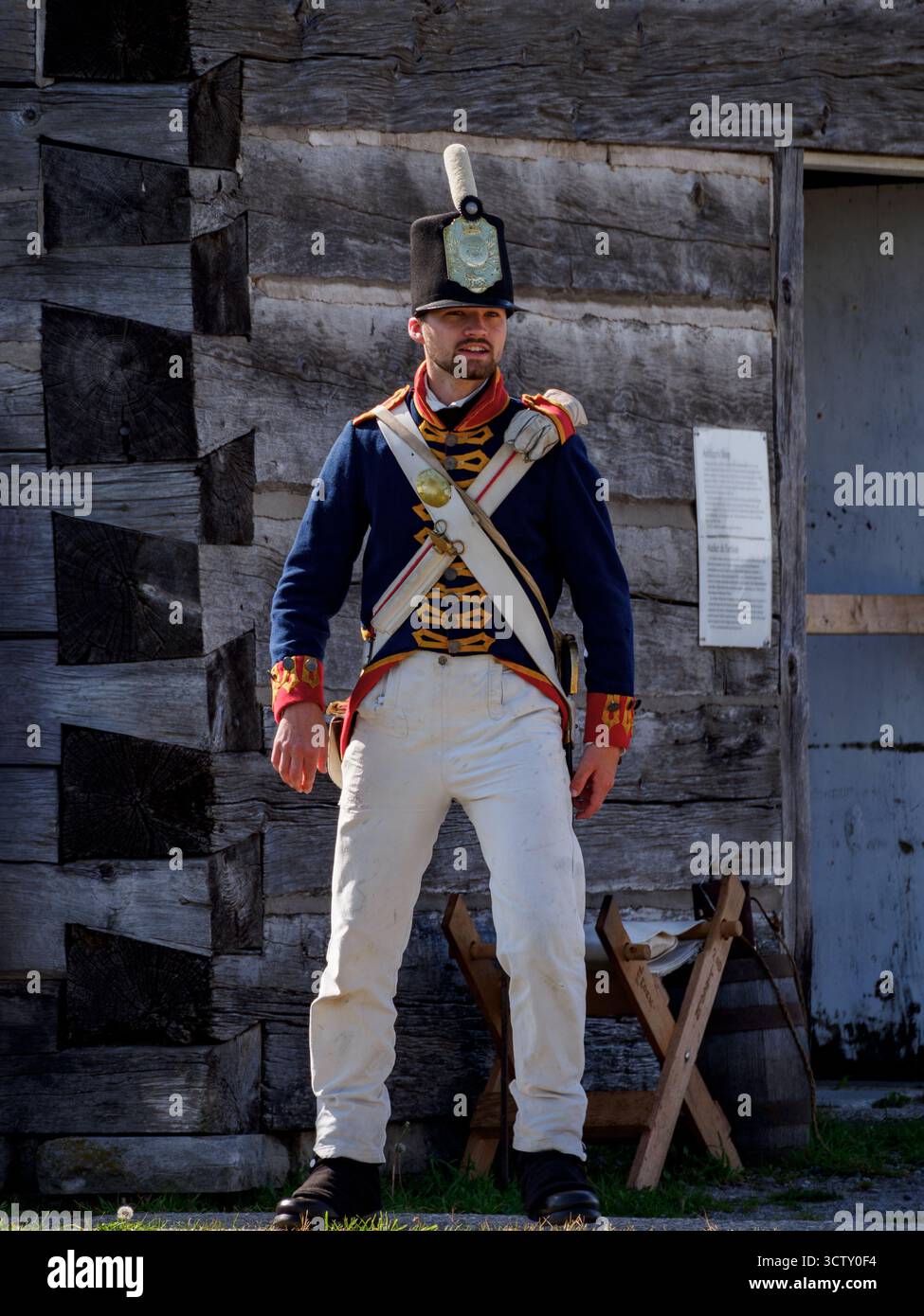 Un attore soldato di Parks Canada, Fort George, Niagara-on-the-Lake, Ontario, Canada Foto Stock