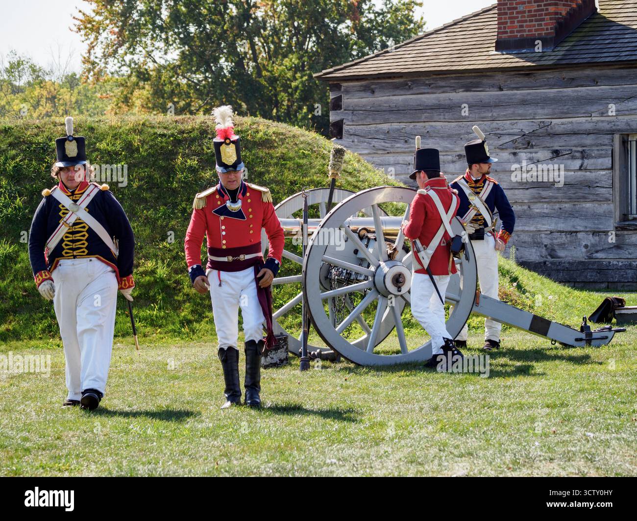 Il colpo del canone, Fort George, Niagara-on-the-Lake, Ontario, Canada Foto Stock