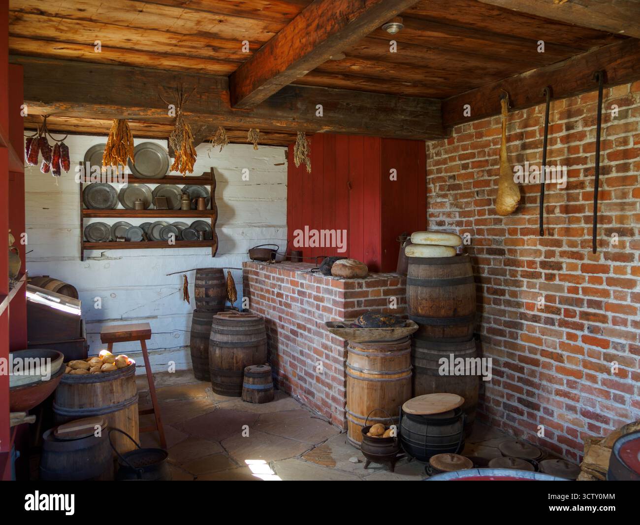 Fort George, Officers' Quarters Kitchen. Fort George, Niagara-on-the-Lake, Ontario, Canada Foto Stock