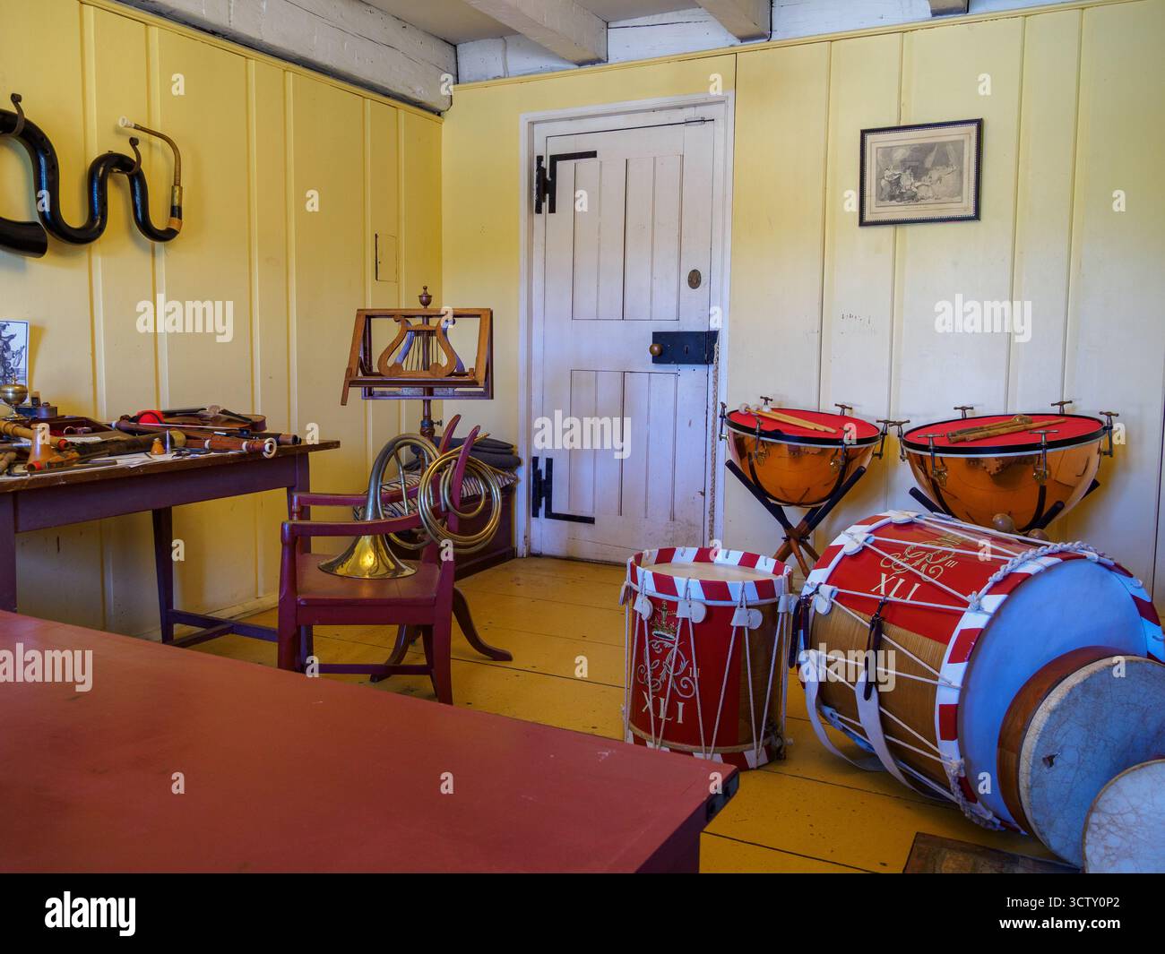 Fort George, Officers' Quarters Military Band Room. Fort George, Niagara-on-the-Lake, Ontario, Canada Foto Stock