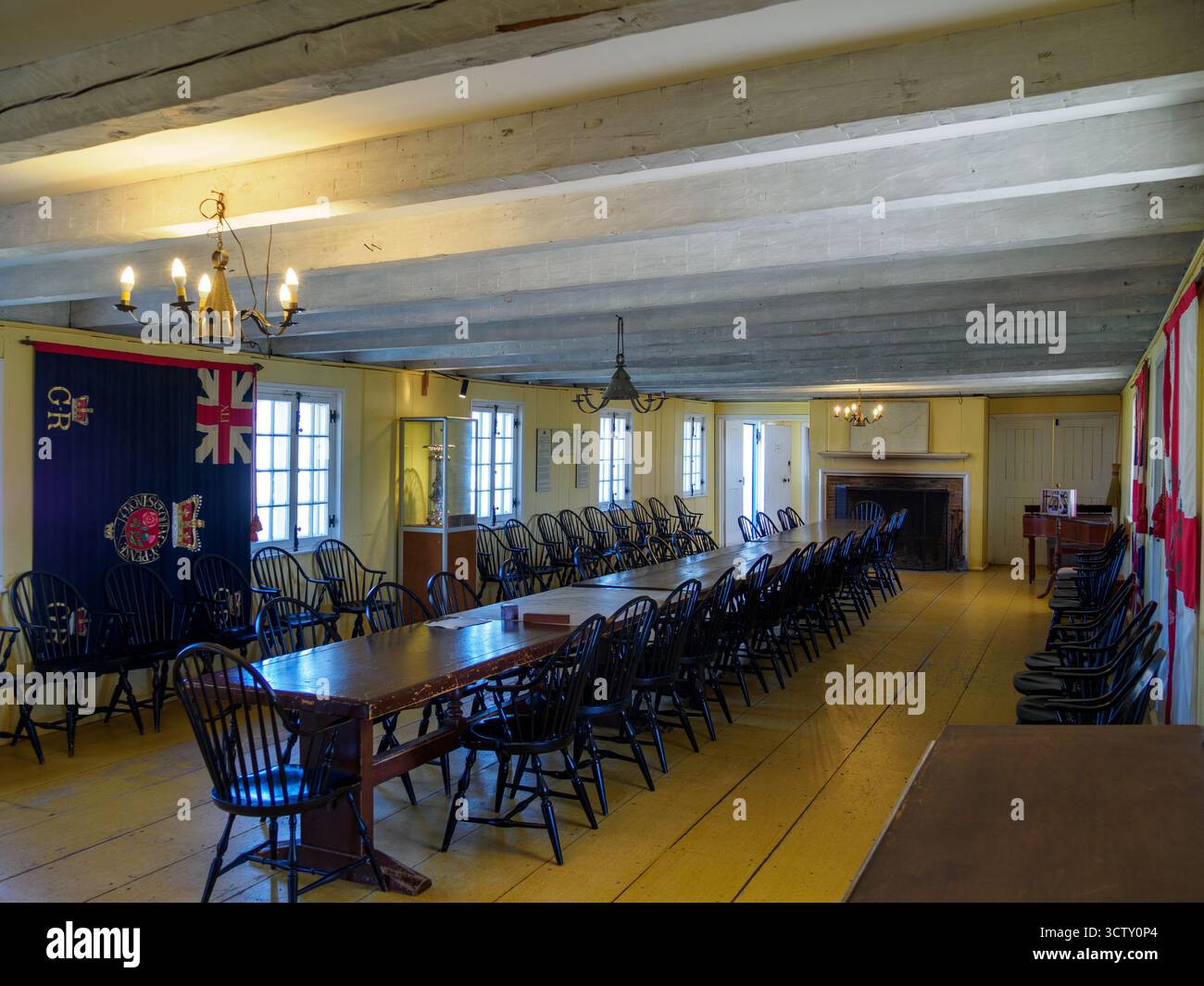 Fort George, sala principale del quartier degli ufficiali. Fort George, Niagara-on-the-Lake, Ontario, Canada Foto Stock