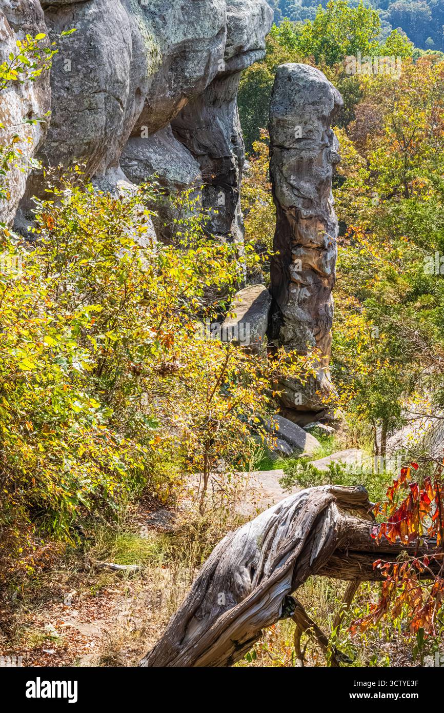 Formazione rocciosa devil's Smokestack al Garden of the Gods nella Shawnee National Forest nell'Illinois meridionale. (USA) Foto Stock