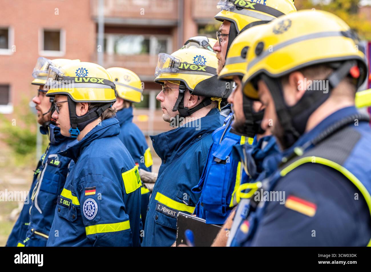 Esercitazione su larga scala, FÜLEX25, organizzata da THW, Technisches Hilfswerk (Agenzia federale per il soccorso tecnico), associato regionale Renania settentrionale-Vestfalia Foto Stock