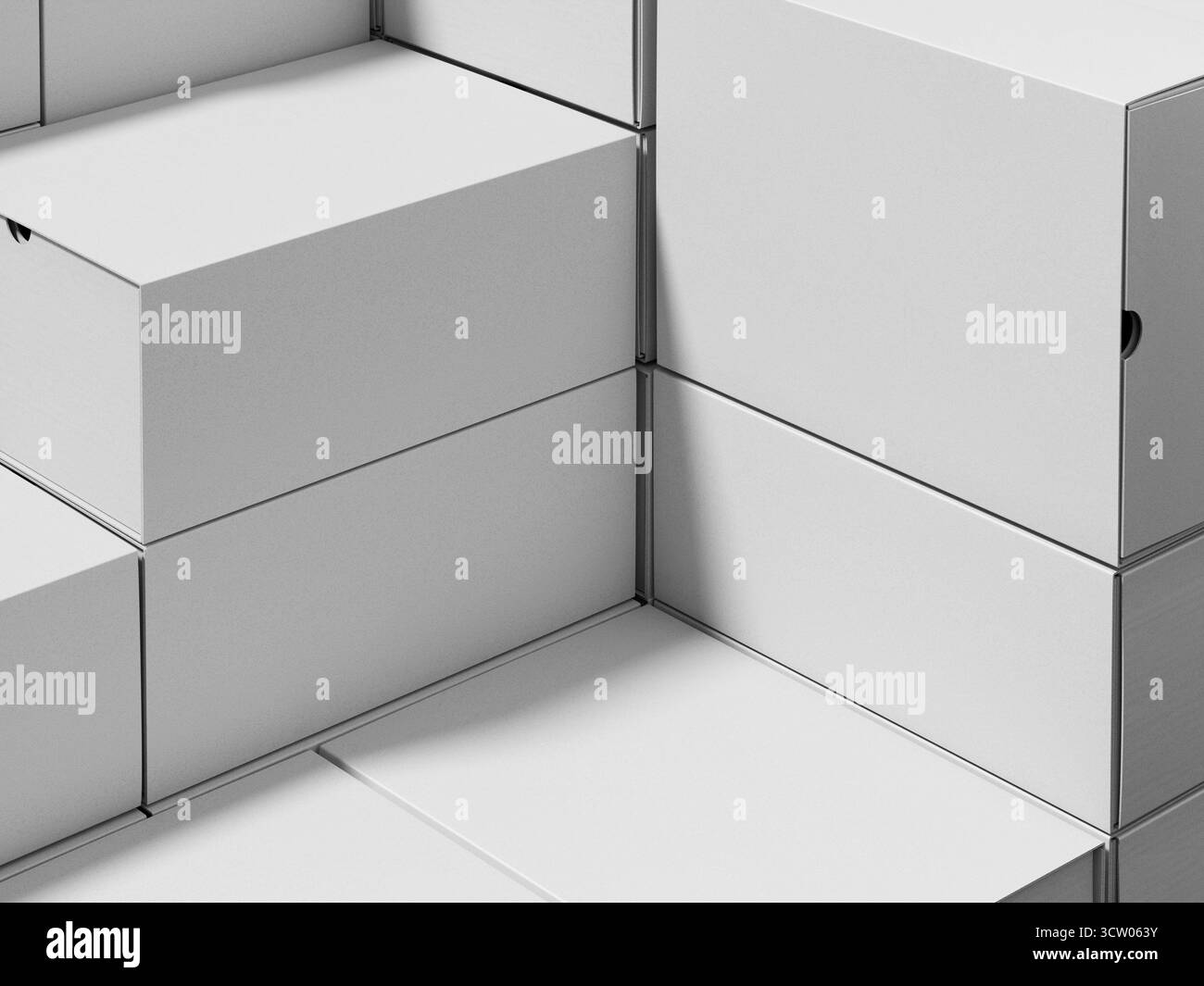 Mockup scatola portavetrini con disposizione di confezionamento impilato Foto Stock
