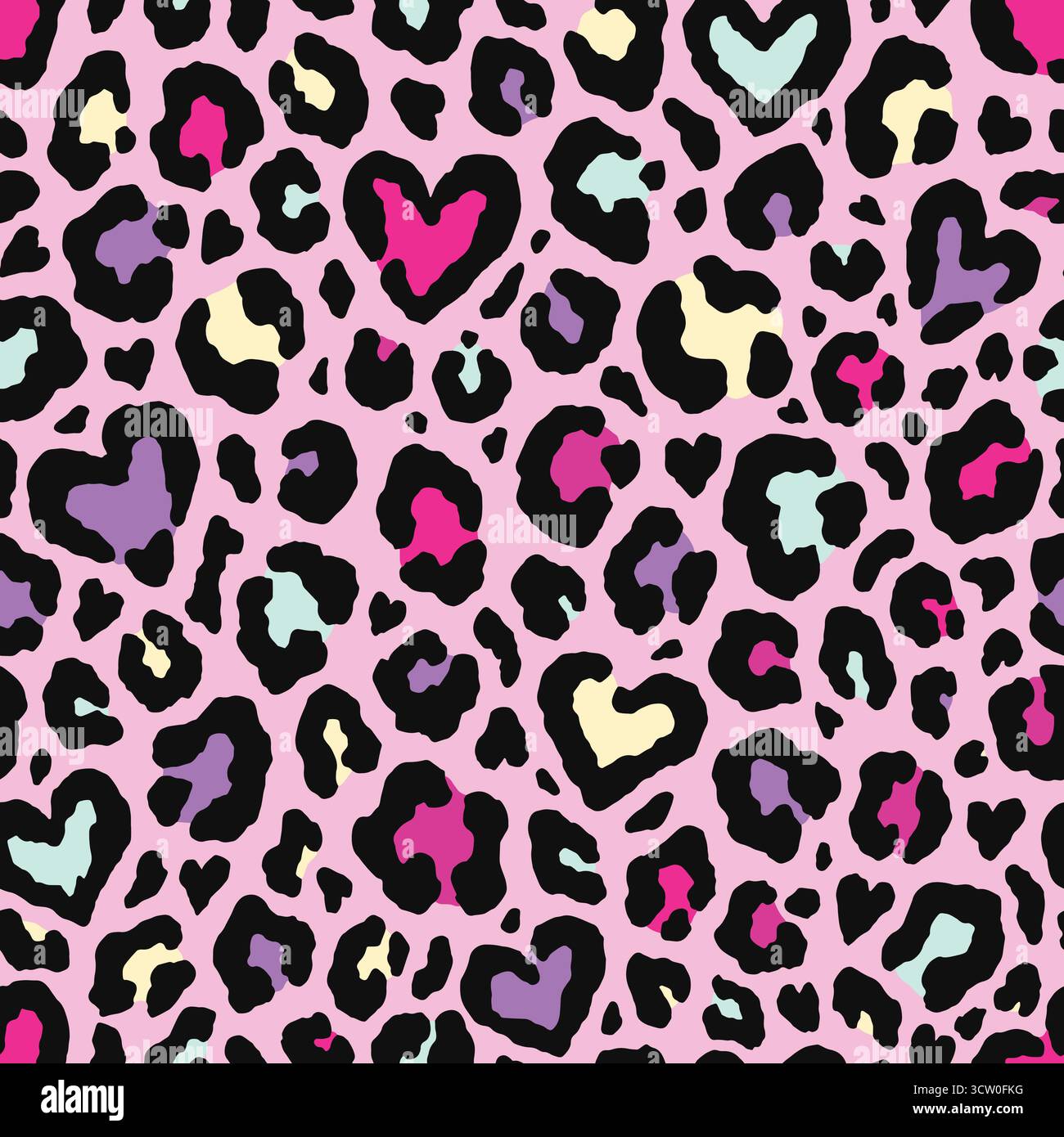 La pelle leopardata ama il design senza cuciture. Sfondo dell'illustrazione vettoriale della stampa animale. Illustrazione del design della pelliccia di animali selvatici per Web, arredamento per la casa, fas Illustrazione Vettoriale