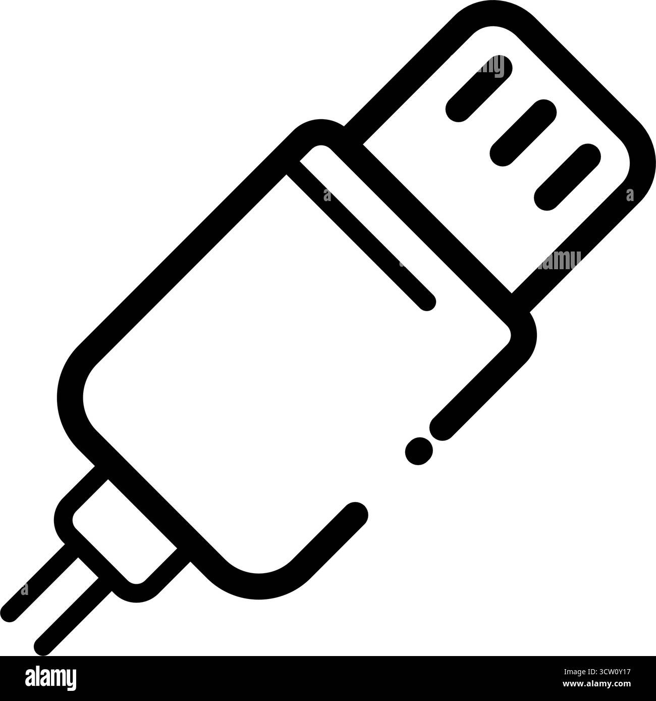 Icona profilo connettore USB-C. Illustrazione Vettoriale