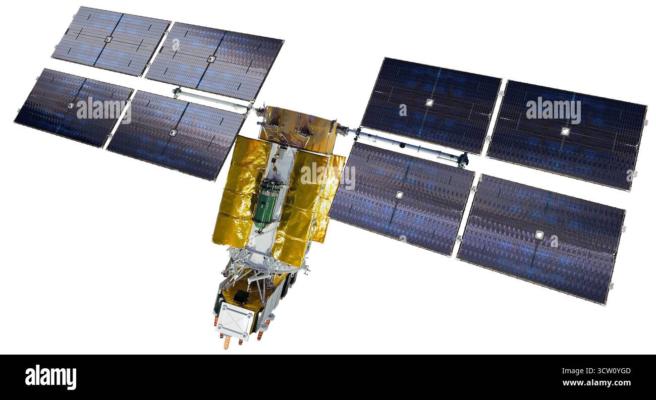 Satellite spaziale di navigazione glonass isolato Foto Stock