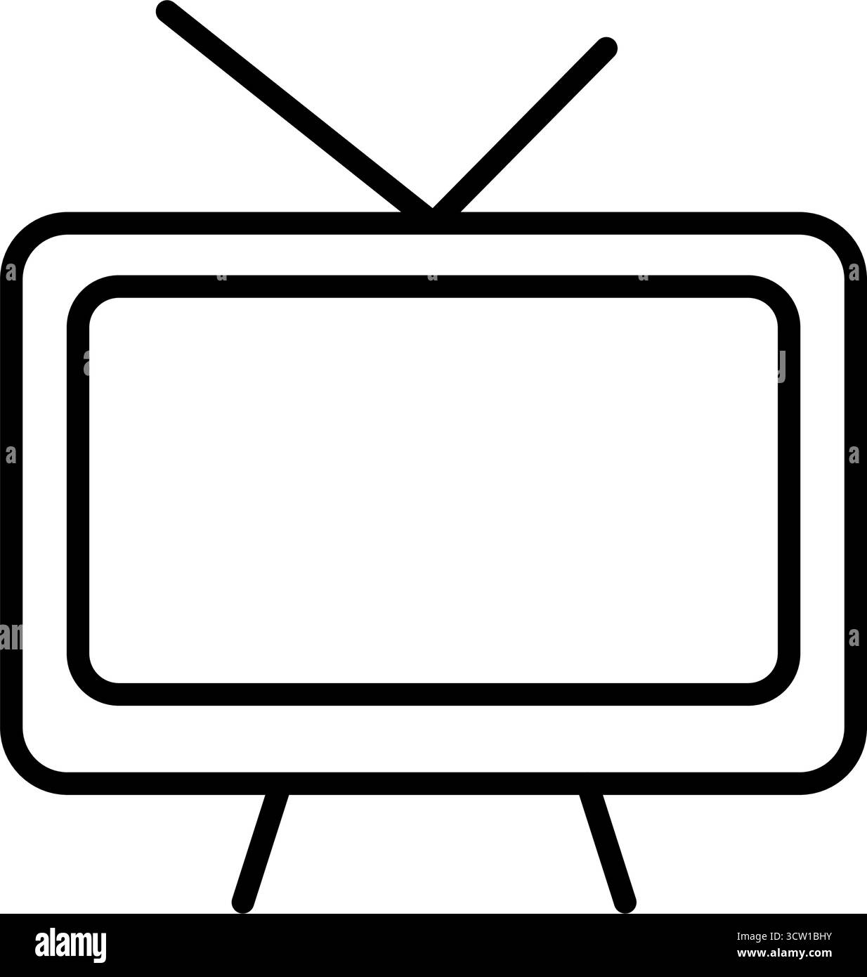 Icona contorno TV retrò Illustrazione Vettoriale