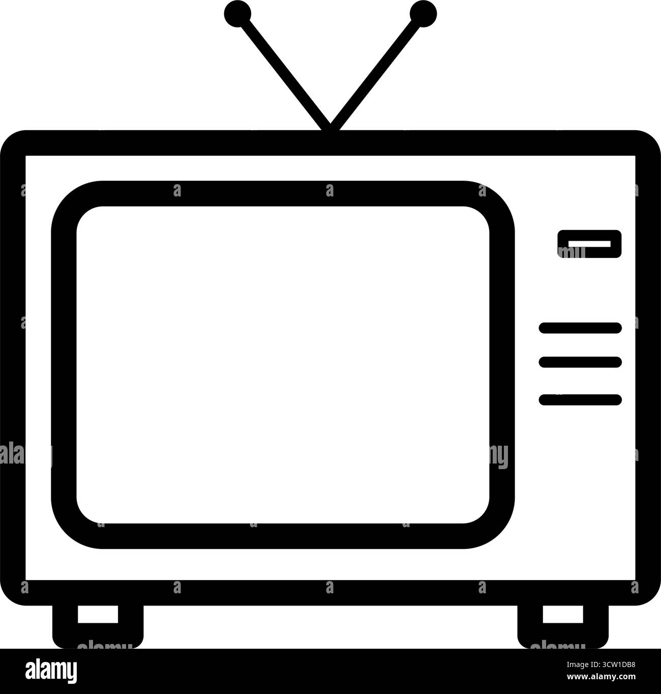 Icona contorno TV retrò Illustrazione Vettoriale
