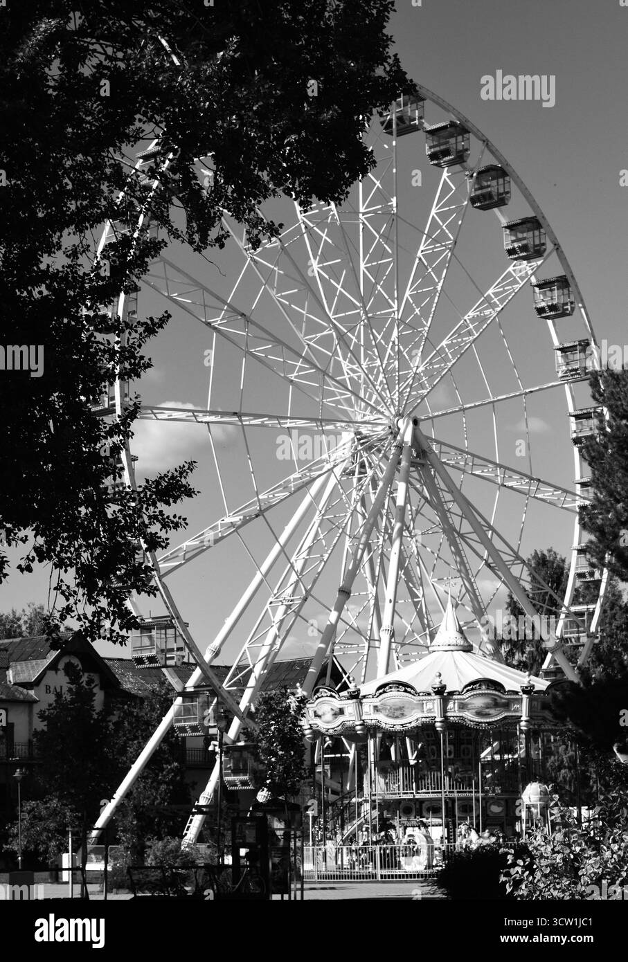 Ruota panoramica a Keszthely, Ungheria Consiglio di viaggio Foto Stock