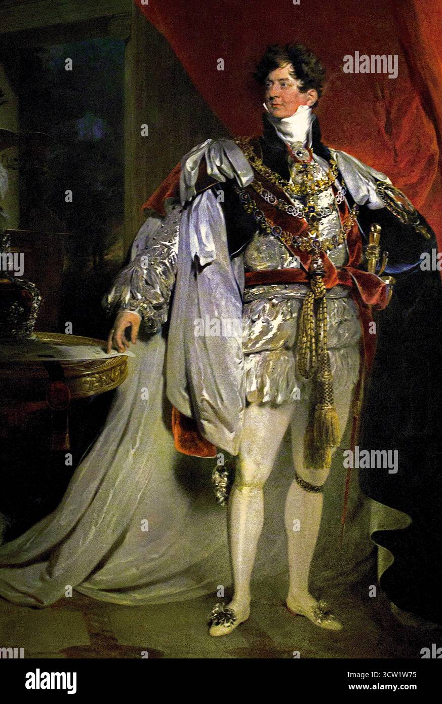 Il Prince Regent, successivamente George IV re d'Inghilterra (1762-1830) nella sua giarrettiera accappatoi, 1816 Lawrence, Sir Thomas (1769-1830) Foto Stock