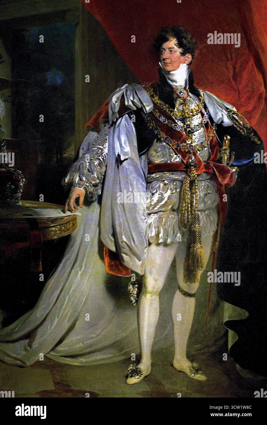 Il Prince Regent, successivamente George IV re d'Inghilterra (1762-1830) nella sua giarrettiera accappatoi, 1816 Lawrence, Sir Thomas (1769-1830) Foto Stock