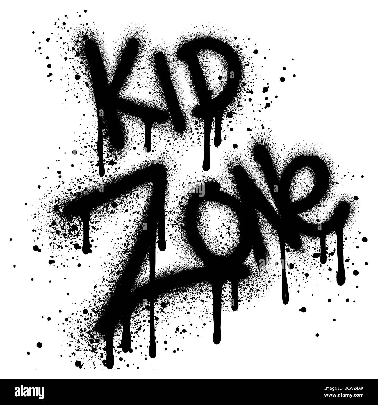 Insegna della zona per bambini con stile graffiti, perfetta per pubblicizzare un'area dedicata ai bambini Illustrazione Vettoriale