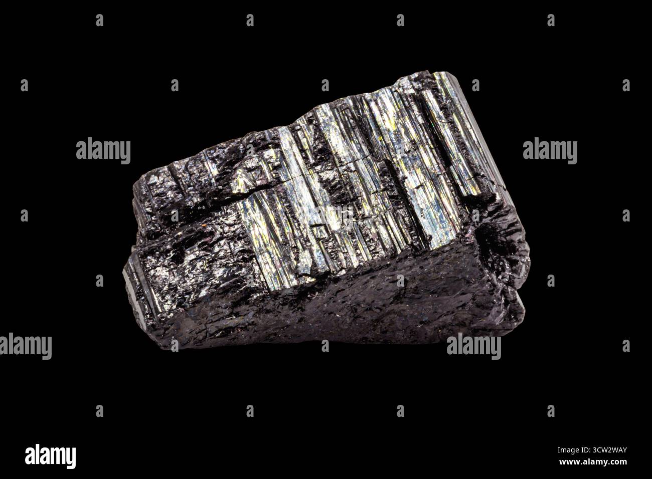 la pietra al neodimio, parte del gruppo delle terre rare, il più forte minerale magnetico al mondo utilizzato nell'industria tecnologica Foto Stock