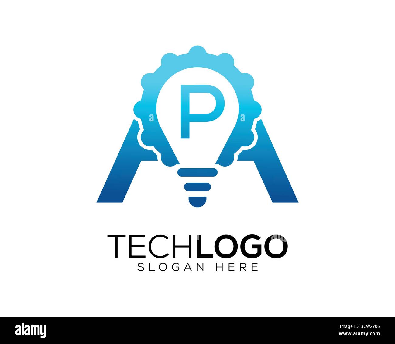 logo lettera p della tecnologia vettoriale Illustrazione Vettoriale