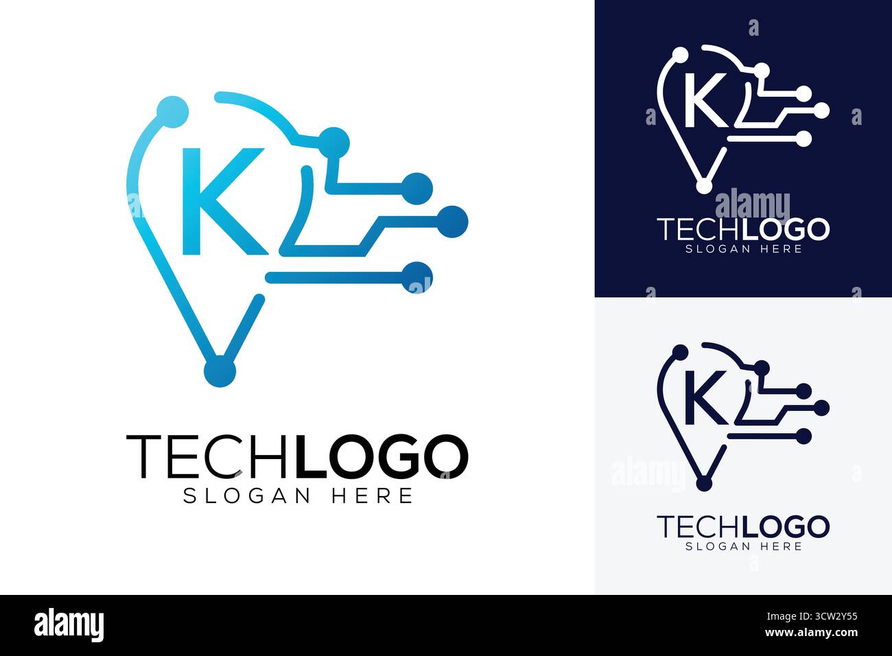 logo lettera k della tecnologia vettoriale Illustrazione Vettoriale