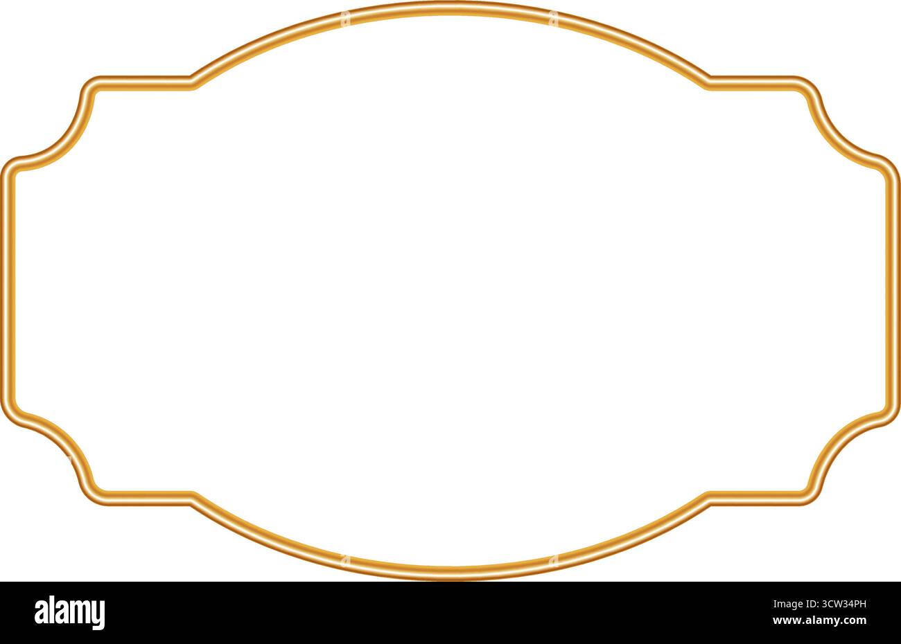 Cornice 3d realistica e brillante. Elemento decorativo ornamentale islamico, finestra indiana, confine arabo, forme marocchine. Illustrazione vettoriale per invitati Illustrazione Vettoriale