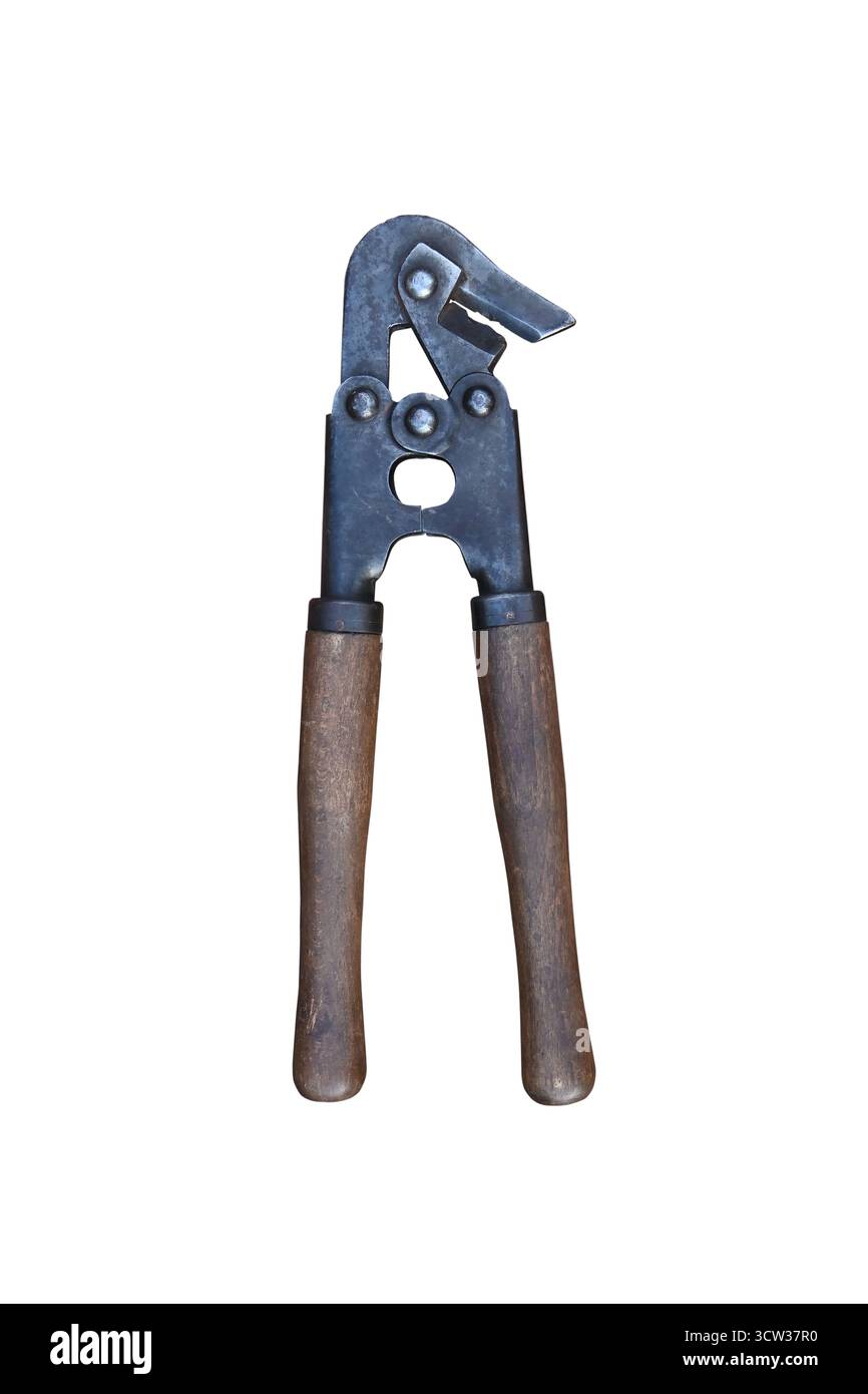 Tagliafili spinato anticato WW2 tedesco isolato Foto Stock