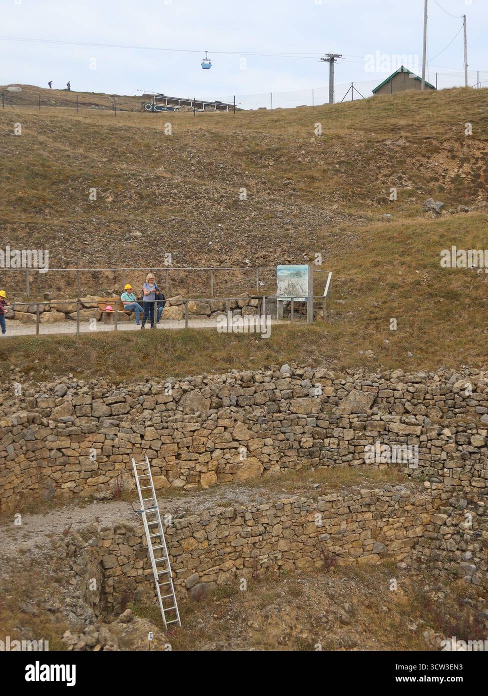 Miniere preistoriche in Gran Bretagna: Gli scavi di superficie delle miniere di rame dell'età del bronzo a Great orme, Llandudno, un'incredibile scoperta archeologica. Foto Stock