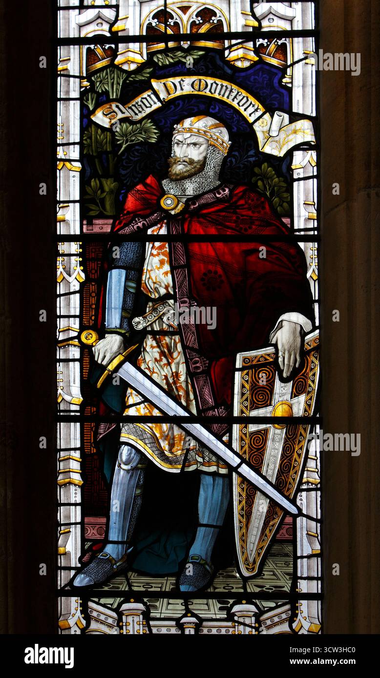 Simon de Montfort, vi conte di Leicester, nato a Dreux, in Francia. Battaglia di Evesham. Foto Stock