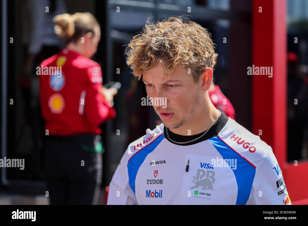 GP di Ungheria F1 2025 il 3 agosto 2025 a Budapest, Ungheria - Formula 1 Liam Lawson pilota per Racing Bulls Foto Stock