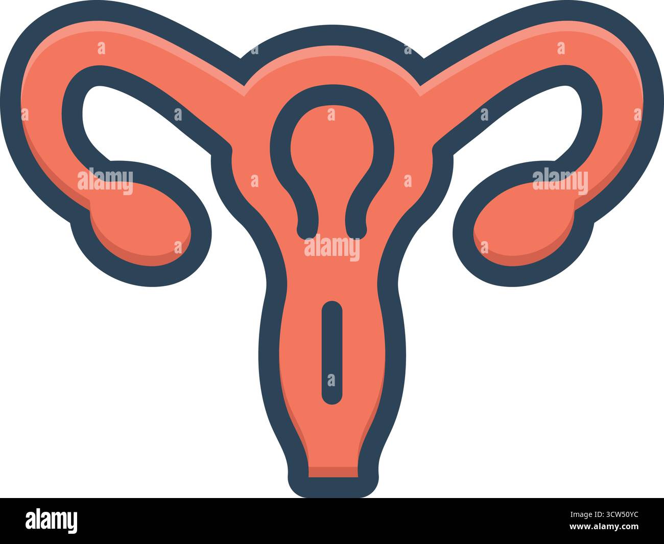 Icona per utero, organo riproduttivo femminile Illustrazione Vettoriale