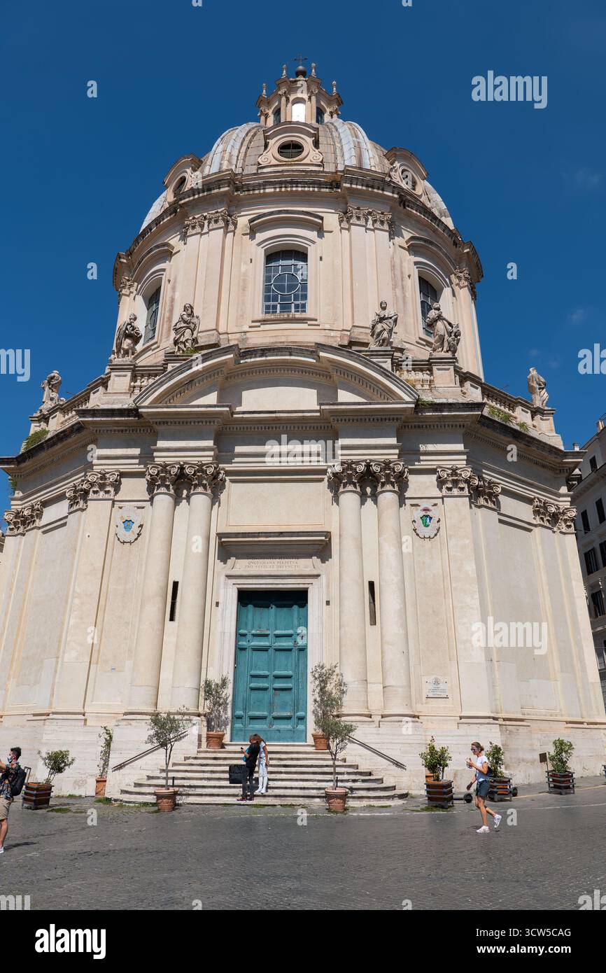 Chiesa del Santo Nome di Maria al Foro Traiano (Santissimo Nome di Maria al Foro Traiano) a Roma, Lazio, Italia, architettura barocca. Foto Stock