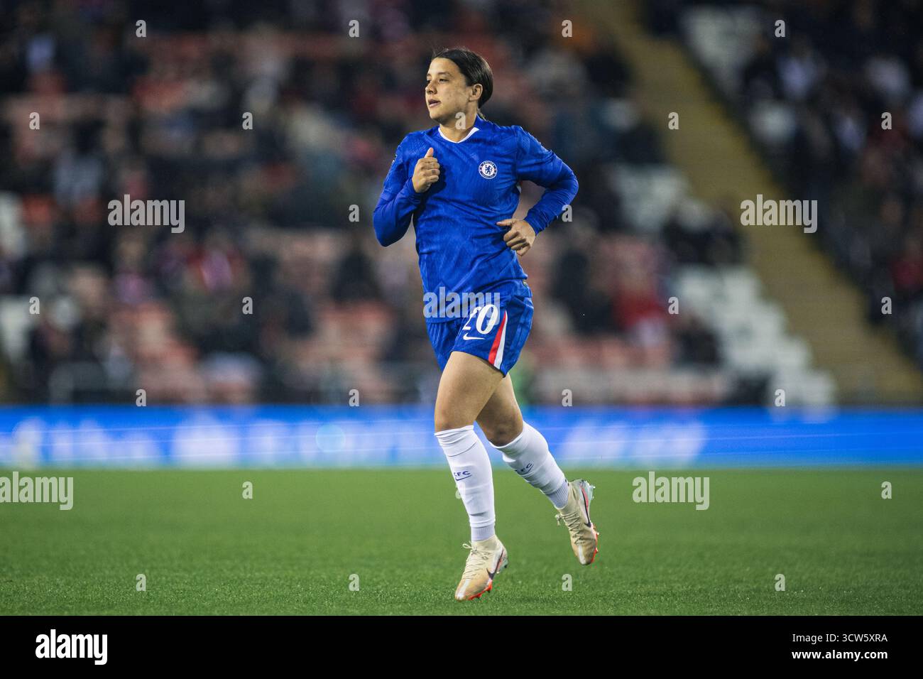 Manchester, Regno Unito. 3 ottobre 2025. Sam Kerr (20 Chelsea Women) in azione durante la partita di Super League femminile tra Manchester United Women e Chelse Foto Stock