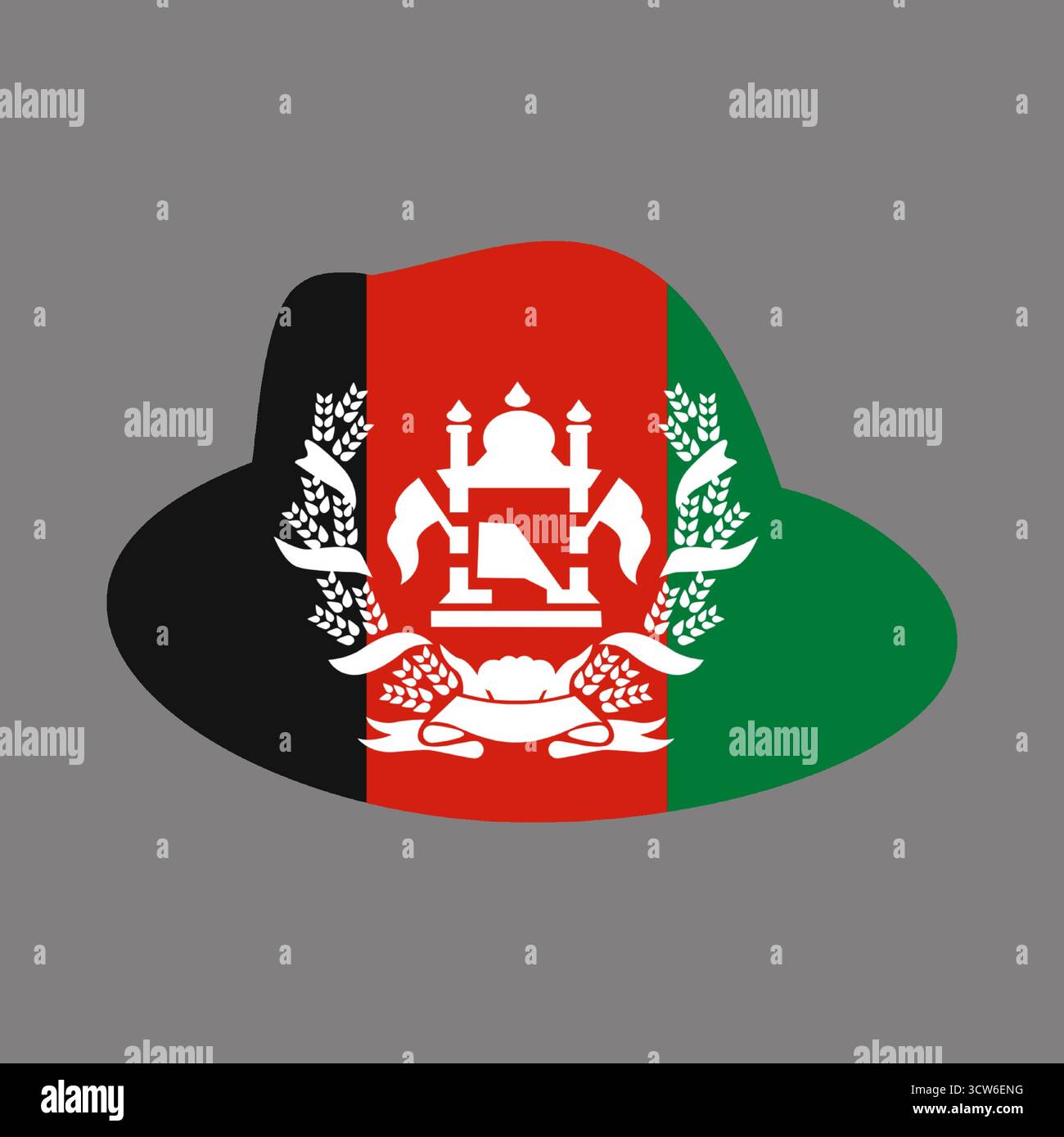 hat con il disegno della mappa afghanistan indipendenza nazionalità Illustrazione Vettoriale