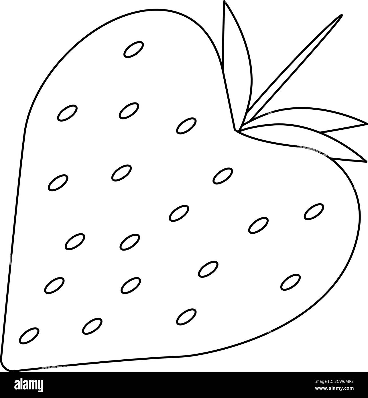 L'amore per le fragole è isolato. Illustrazione della linea grafica vettoriale. Per il confezionamento di prodotti biologici, il branding culinario, le etichette a base di erbe e il design botanico proj Illustrazione Vettoriale