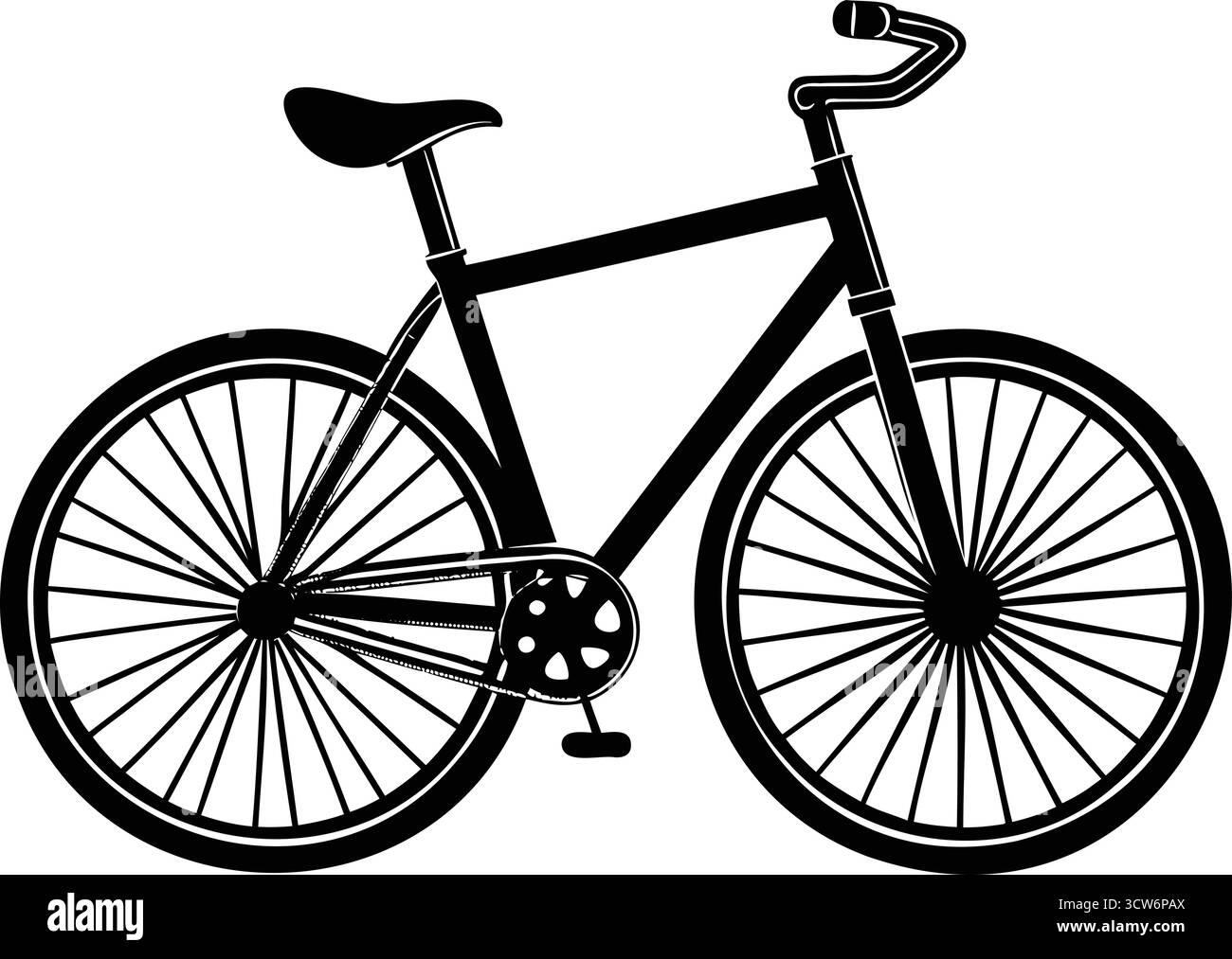 Silhouette vettoriale minimale di una bicicletta. Illustrazione Vettoriale