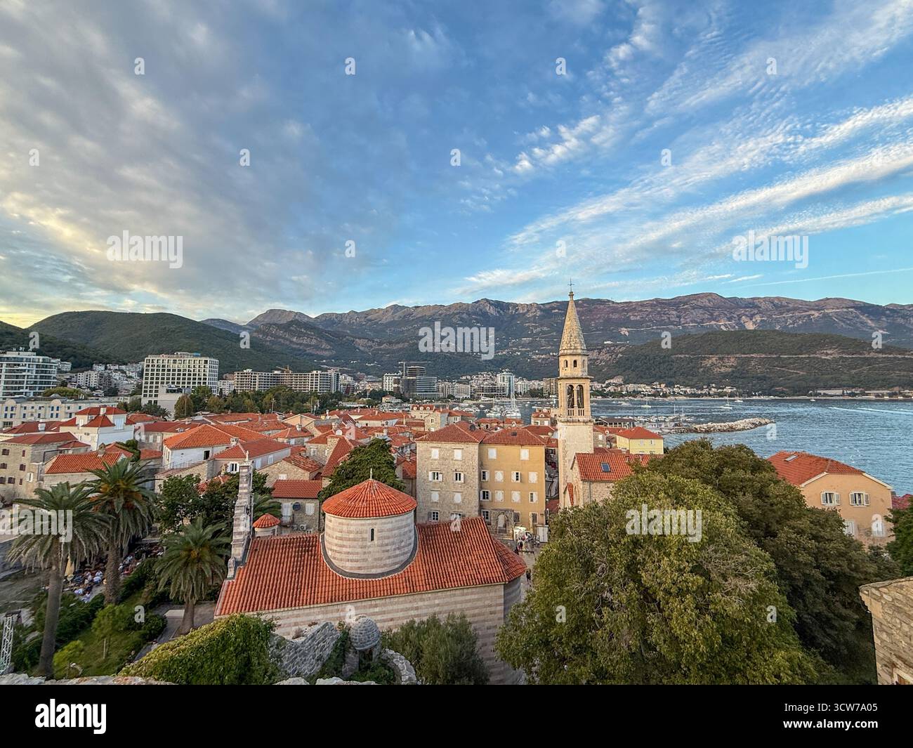 Vista dalla Citdel, Budva, Montenegro. - Immagine stock catturata con smartphone