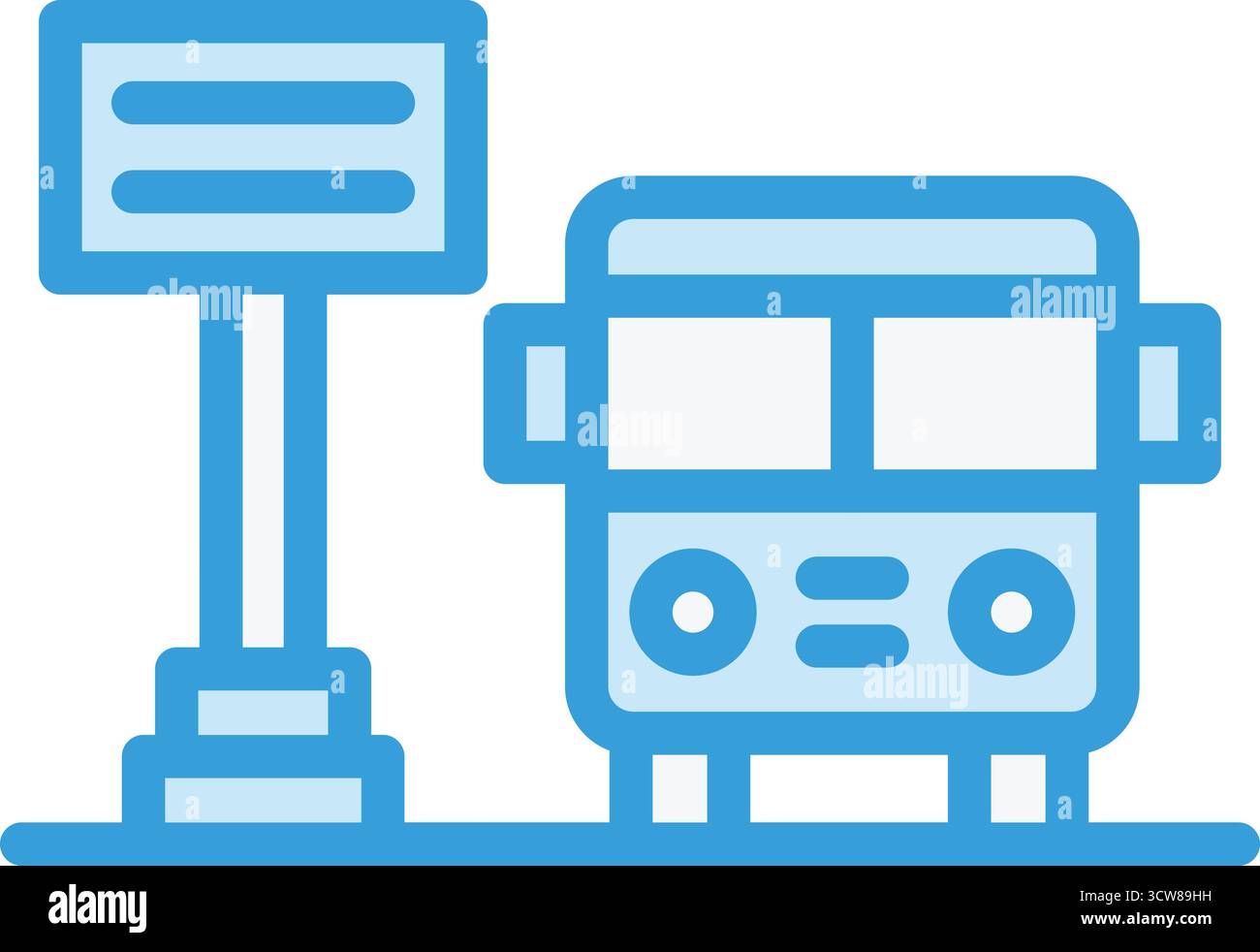 Illustrazione di progettazione dell'icona del vettore di arresto del bus Illustrazione Vettoriale