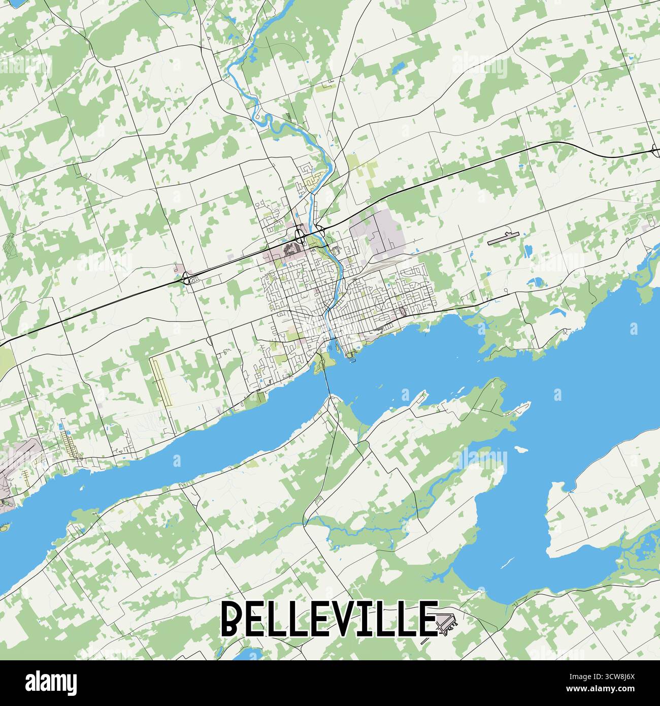 Mappa di belleville ontario Immagini Vettoriali Stock - Alamy
