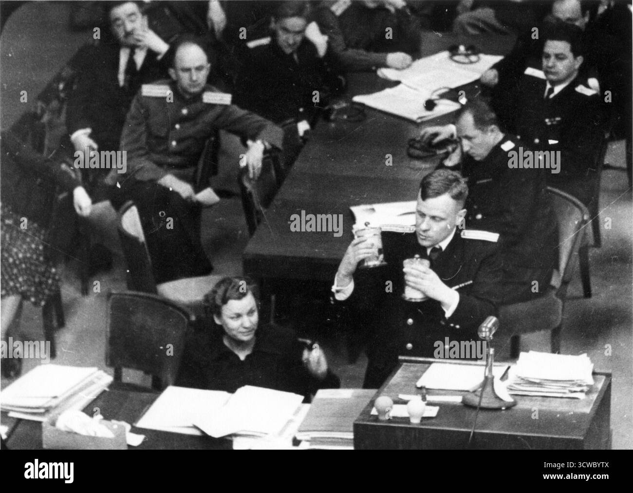 Processo di Norimberga, procuratore con prove, Norimberga 1946 Foto Stock