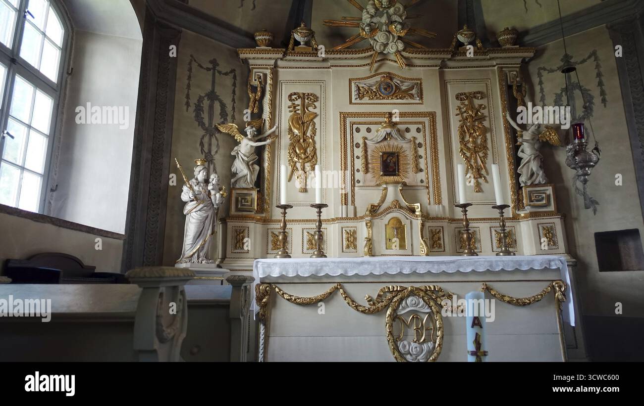 Patrimonio dell'umanità dell'UNESCO, il castello di Corvey e l'ex monastero: La Cappella di Santa Maria nella chiesa parrocchiale di Santo Stefano e San Vito, Hoexter, Reno settentrionale Foto Stock
