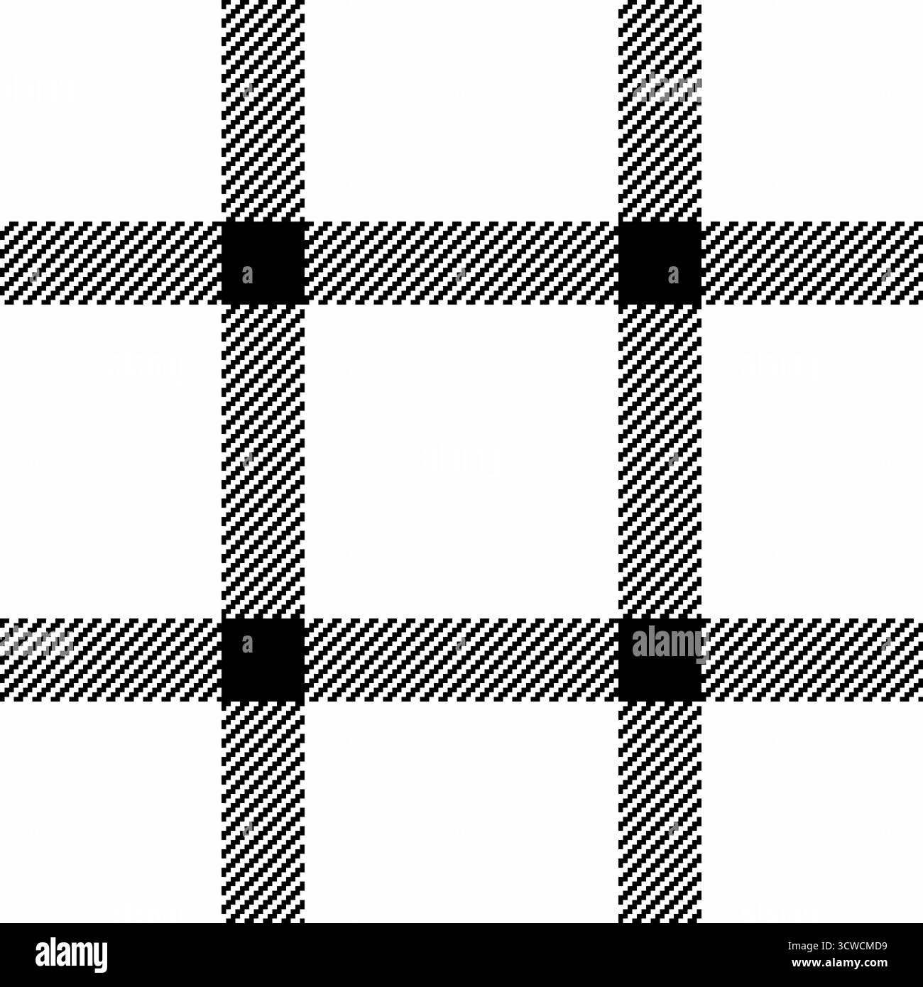 Tessuto teenager tartan senza cuciture, tessuto a controllo curvo vettoriale. Sfondo a quadri con motivo artistico in una tavolozza di colori bianco e nero. Illustrazione Vettoriale