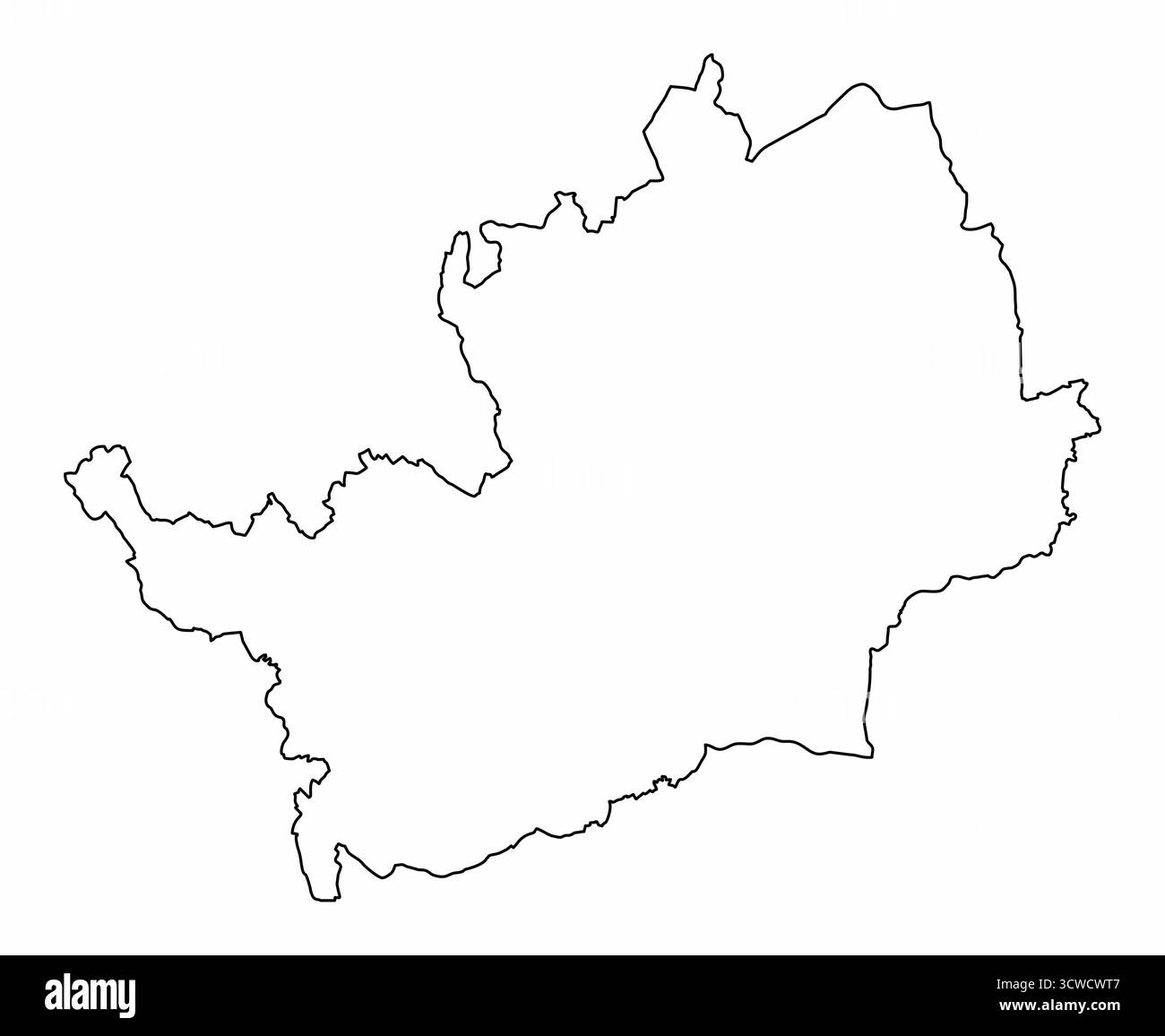 Contea dell'Hertfordshire, mappa isolata su sfondo bianco, Inghilterra Illustrazione Vettoriale