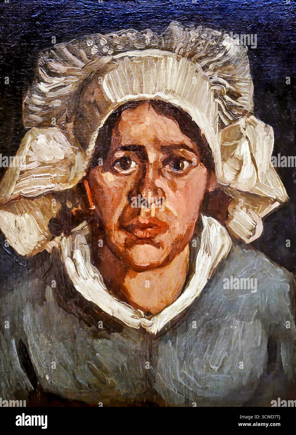 Vincent van Gogh, capo di una donna contadina in un cofano bianco (1885). Illustrazione Vettoriale