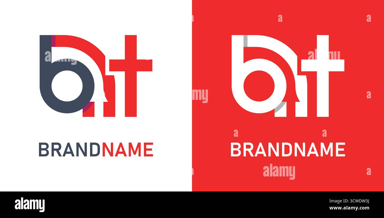logo piatto vector letter bt Illustrazione Vettoriale