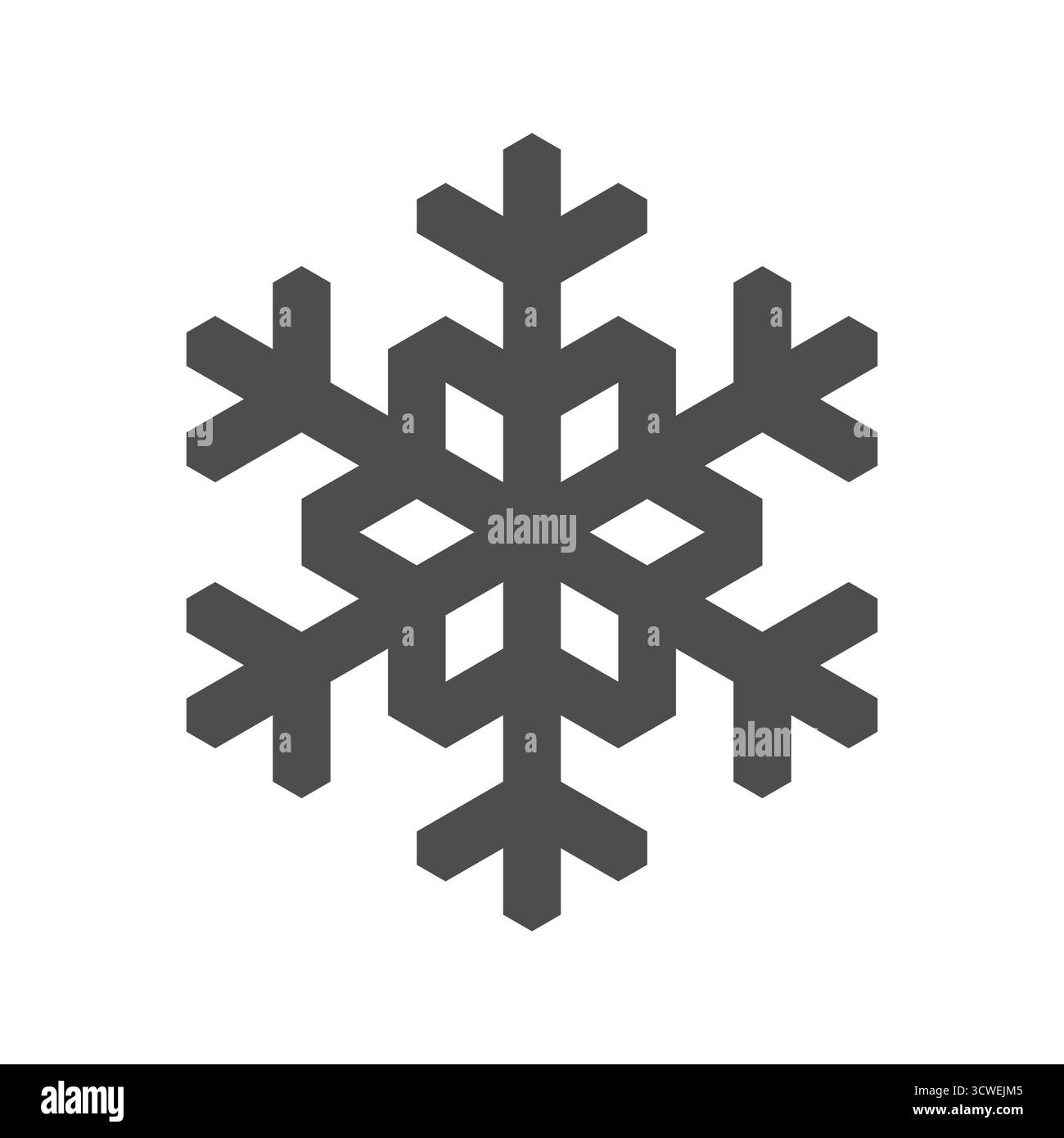 Questo modello presenta un'elegante icona con il fiocco di neve con una silhouette geometrica. È adatto per temi invernali, decorazioni o altri progetti creativi. La semplicità è fondamentale in questa rappresentazione visiva. Illustrazione Vettoriale