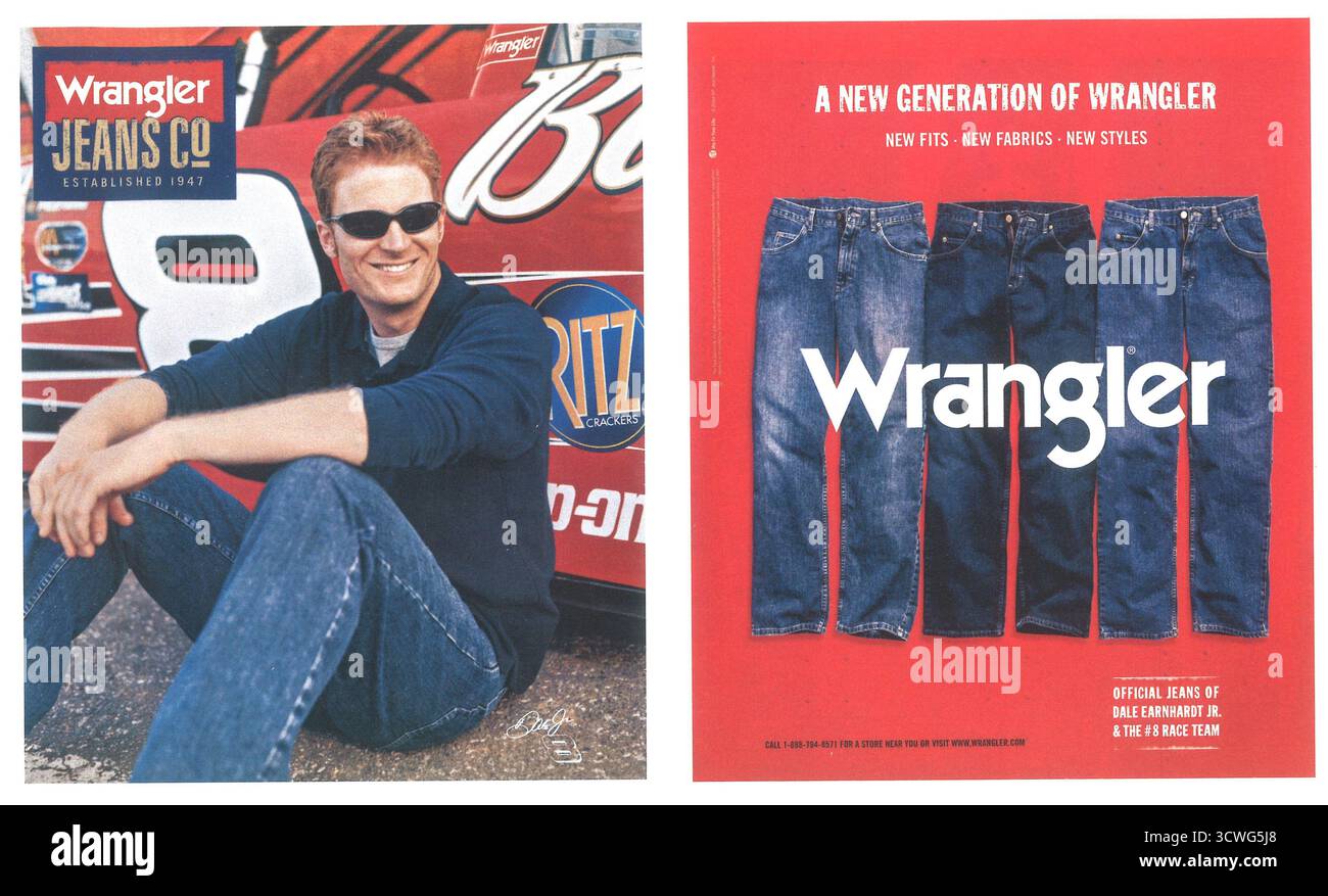 2004 annuncio Wrangler Jeans con Dale Earnhardt Jr..# 8 Race Team Foto Stock