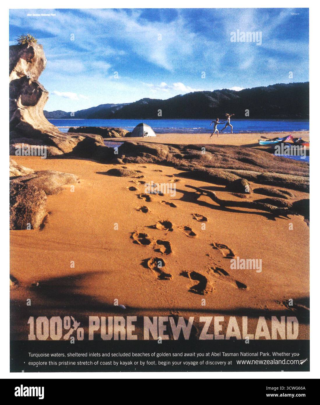 2006 poster promozionale per il turismo in nuova Zelanda. Lo slogan "100% pura nuova Zelanda” è una campagna turistica di lunga data per il paese Foto Stock