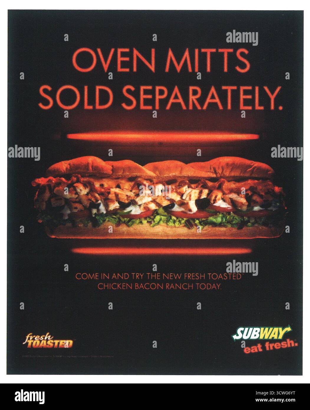2005 annuncio al Subway Chicken Bacon Ranch, campagna Subway Eat Fresh Foto Stock