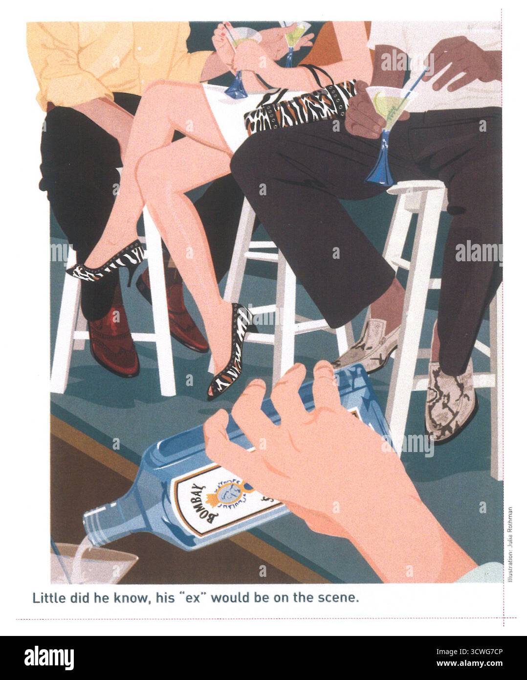 2005 Bombay Spirits ad con opere d'arte di Julia Rothman Foto Stock