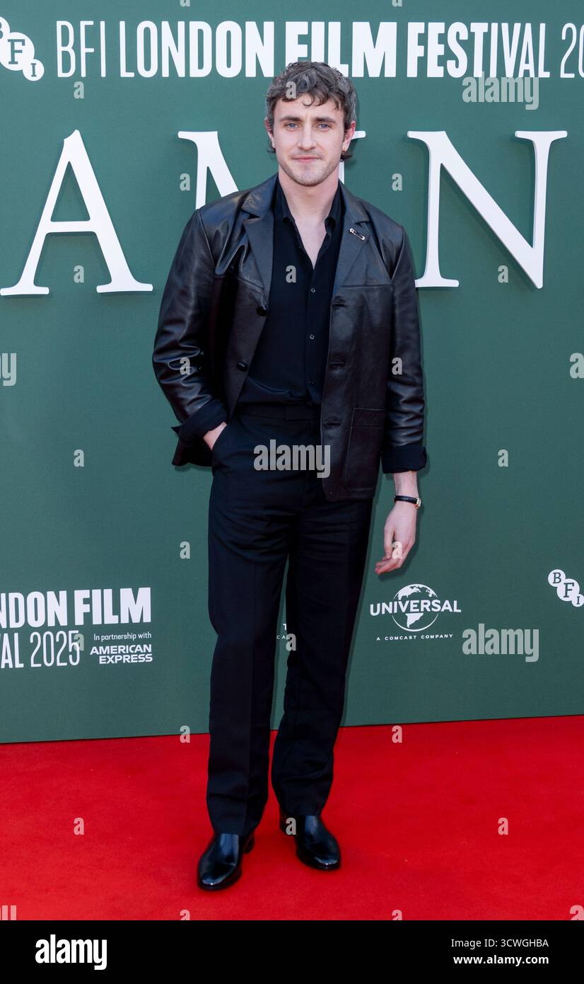 11 ottobre 2025, Londra, Inghilterra, Regno Unito - Paul Mescal arriva all'Hamnet Premiere, BFI London Film Festival 2025 Foto Stock