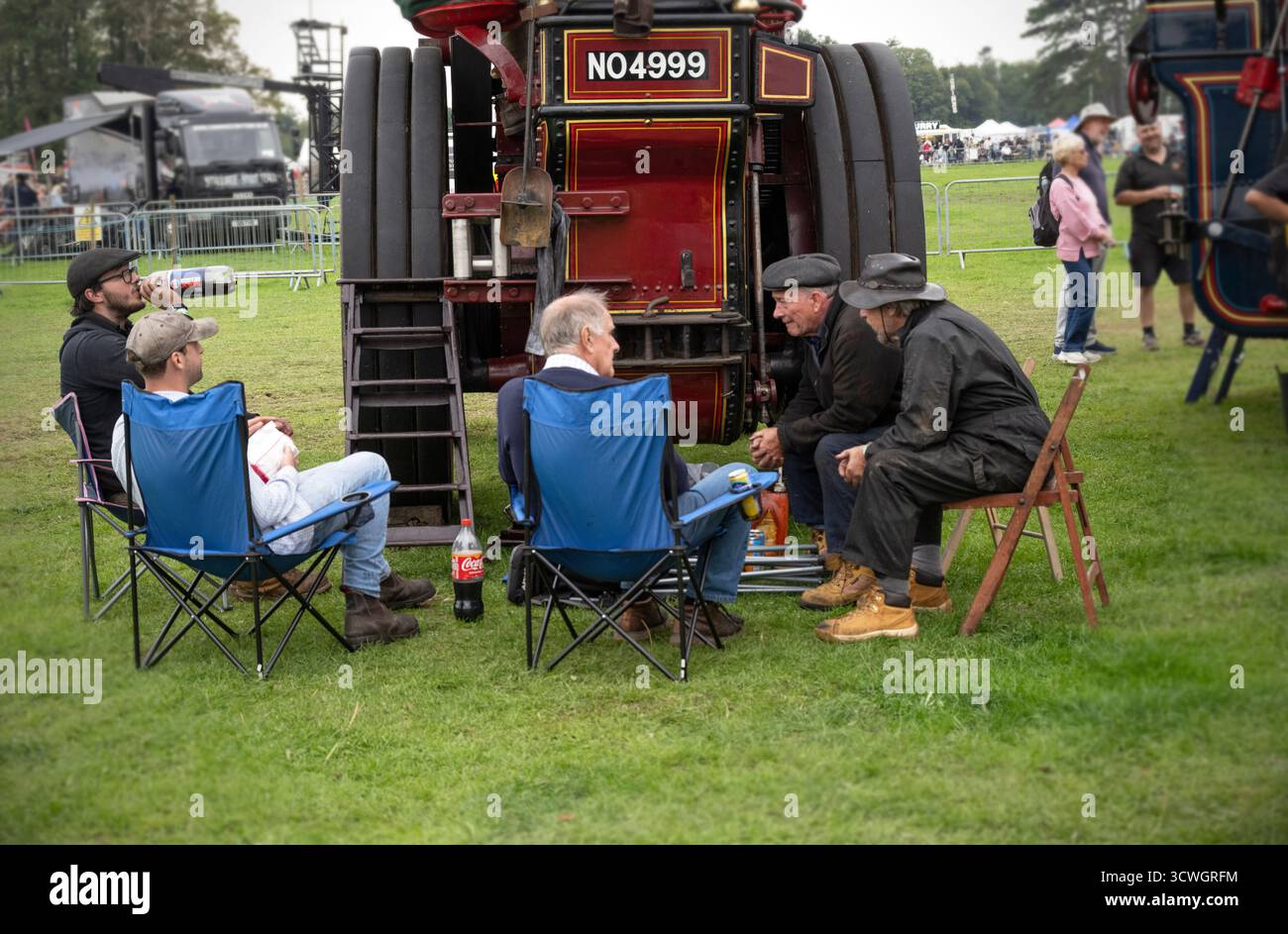 gruppo di appassionati di motori a vapore , henham, rally a vapore, henham, suffolk, inghilterra Foto Stock