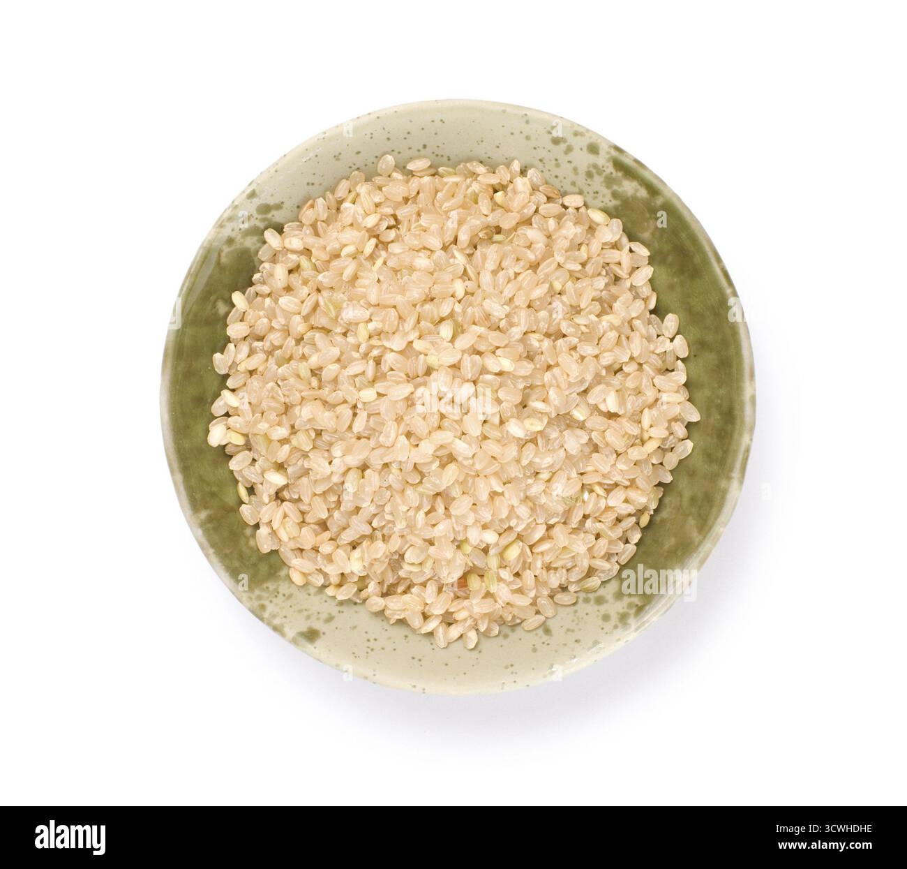 Isolate il riso nel recipiente, principale alimento di giapponese Foto Stock