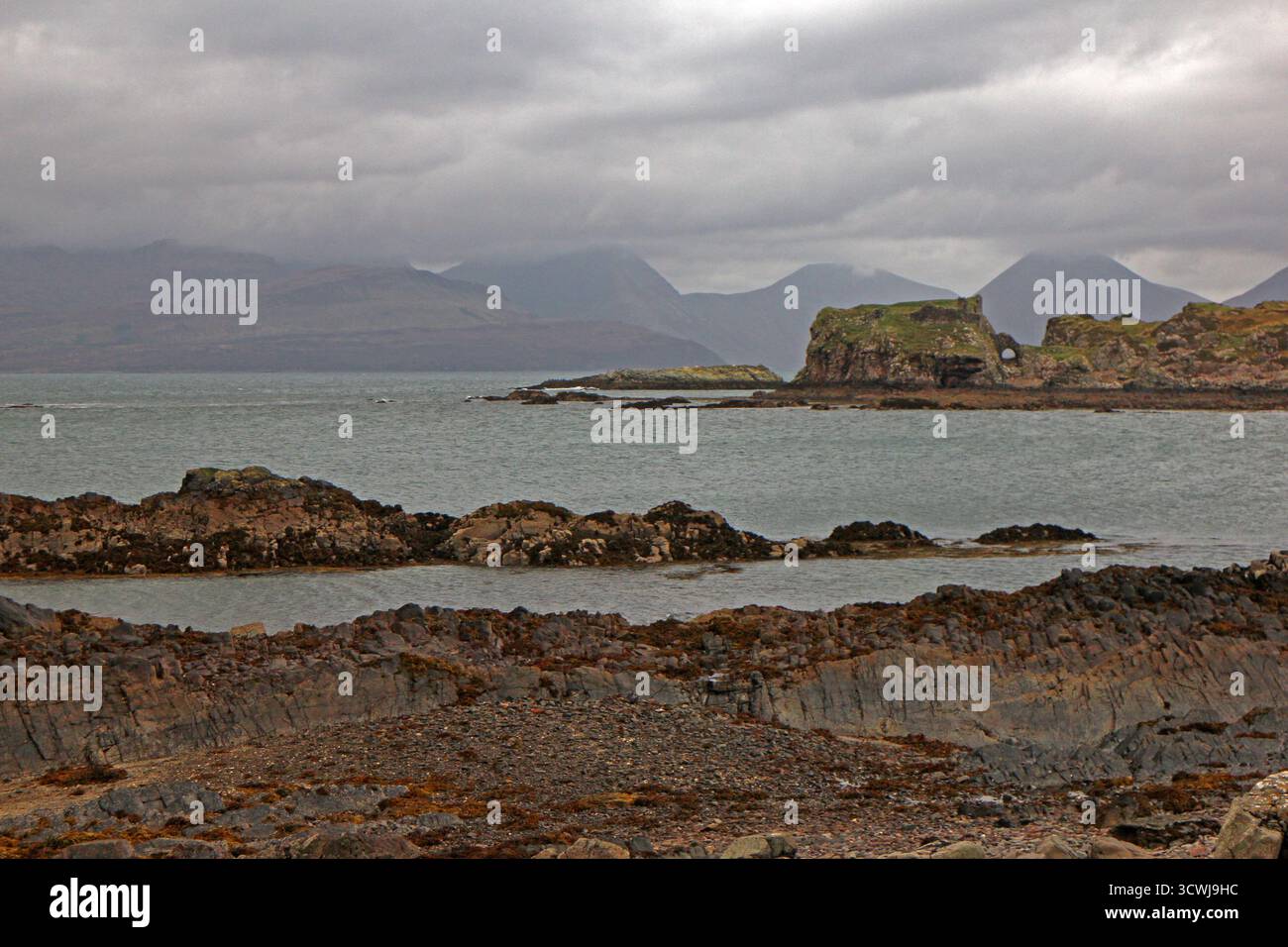 Castello di Dunscaith, Isola di Skye Foto Stock