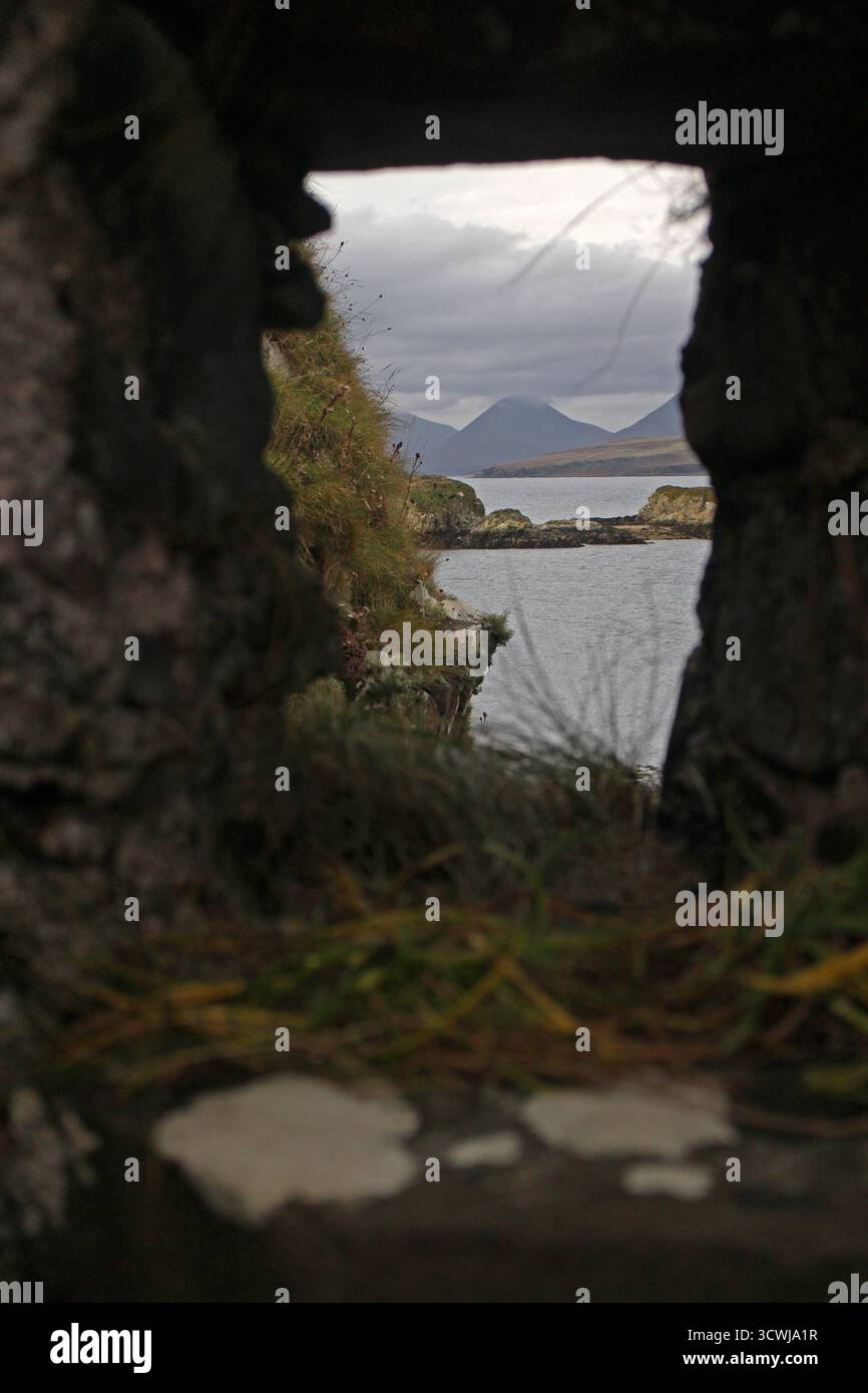 Castello di Dunscaith, Isola di Skye Foto Stock